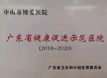 2018年：广东省健康促进示范医院”荣誉称号