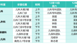 中山市博爱医院（市妇幼保健院）12月20-21日周末门诊安排