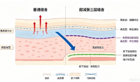 普通缝合 vs 超减张美容缝合，差别可能是一辈子的疤痕样子